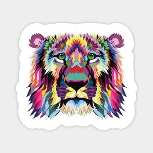 Colourful abstract lion Magnet