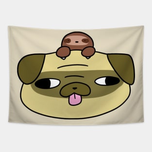 Pug Face and Little Sloth Tapestry