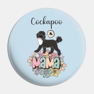 White and Black Cockapoo Mama 1 Pin