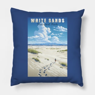 White Sands National Park  Travel Poster Pillow