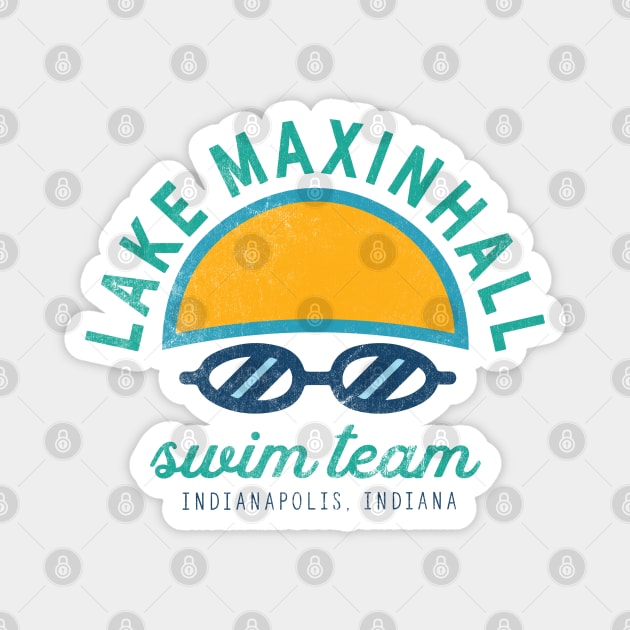 Lake Maxinhall Swim Team Goggled Magnet by Camp Happy Hour