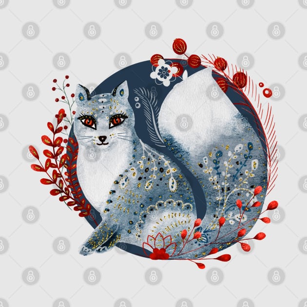 Nordic Folk Art, Woodland Animal Fox by Coralgb