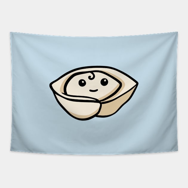 Baby Wonton Kawaii Dumplings Tapestry by Chigurena