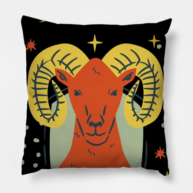 Aries Zodiac Star Sign Horoscope Astrology Pillow by Elysian Alcove