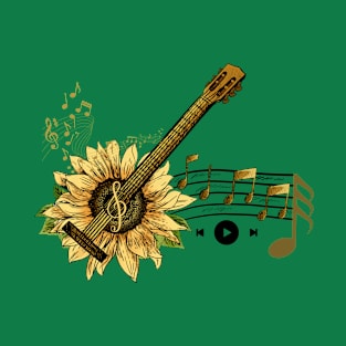 Sunflower guitar Music Note T-Shirt