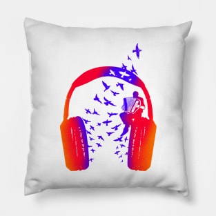 Headphone music Accordion Pillow