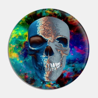 Skull in vivid space Pin