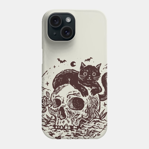 Purrfectly Skull Spooky Phone Case by Tees For UR DAY