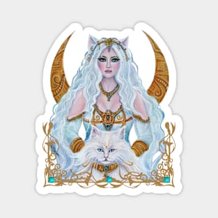 Bastet goddess with cat by Renee L. Lavoie Magnet