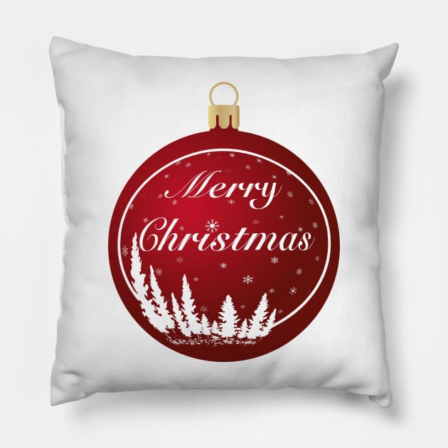 Red Christmas Ornaments Matching Pillow by Sunshineisinmysoul