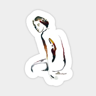 Sitting abstract woman silhouette Magnet