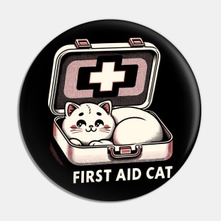 First Aid Cat Pun Nurse Doctor Healthcare Novelty Funny Cat Pin