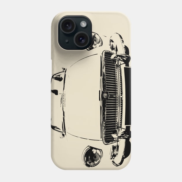 MGB 1970s classic car monoblock white Phone Case by soitwouldseem