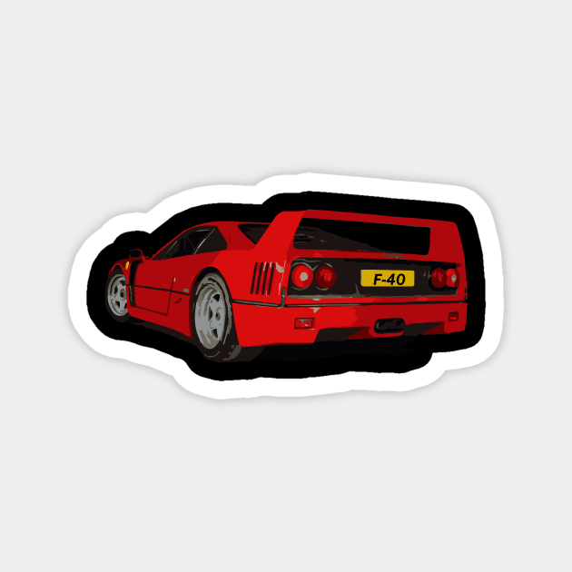 f40 rosso Magnet by retroracing