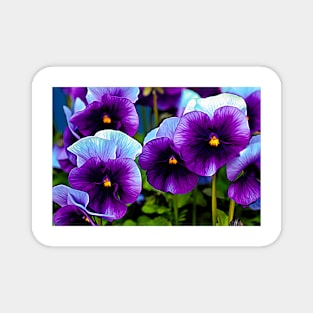 Pretty Purple Pansies Magnet