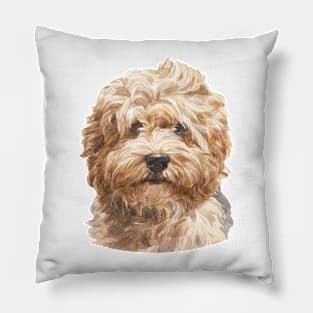 Red Havanese Watercolor Art Pillow