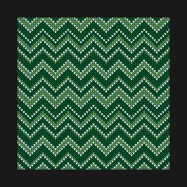 Retro Christmas green chevron knit by Dana Du