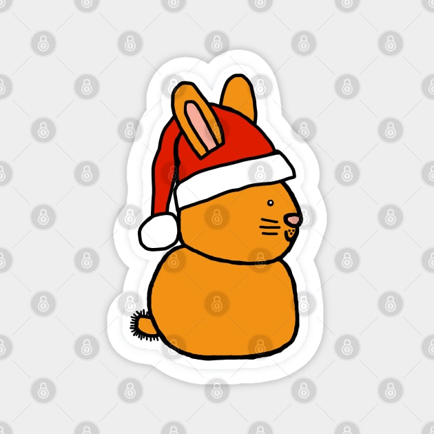 Cute Gold Bunny Wearing a Christmas Santa Hat Magnet by ellenhenryart