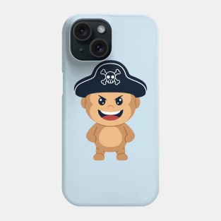 cute monkey pirates hat cartoon Phone Case