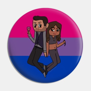 Lucifer and Maze - Bi Pride Pin