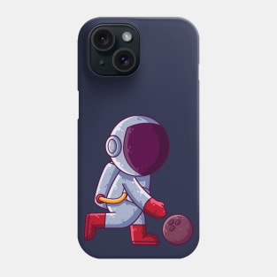 Cute Astronaut Playing Bowling Cartoon Phone Case