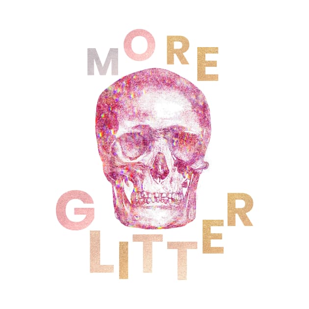 Pink skull more glitter by thecolddots