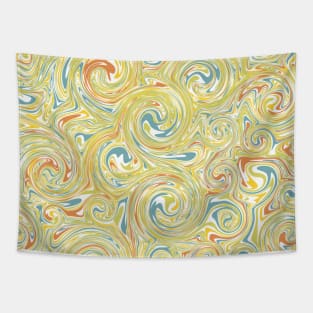 Abstract Liquid Circle-Yellow Tapestry