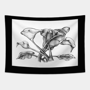 Lillies pencil drawing Tapestry