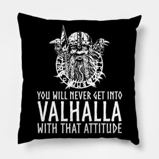 Valhalla Attitude Norse God Odin Medieval Viking Mythology Pillow