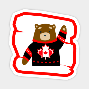 PATRIOTIC Canada Day Bear Gifts Magnet