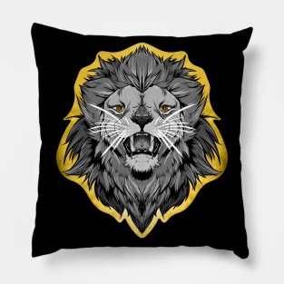 illustrated LION PRIDE series (with eye colour trim and grey scale animal) Pillow