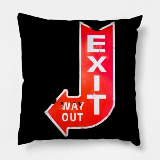 Vintage Exit Sign Pillow