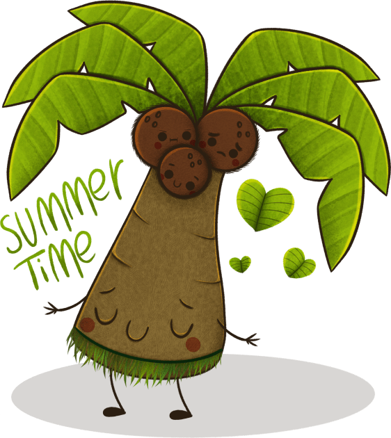Summer Time Coconut Tree Kids T-Shirt by lamosquitamuerta