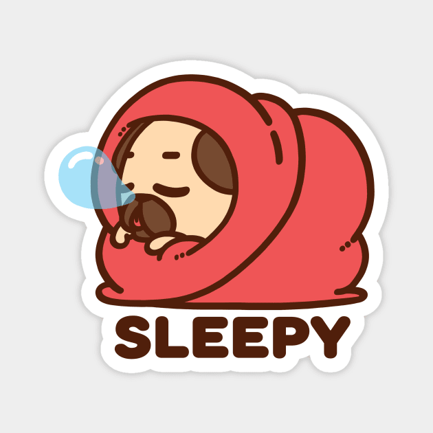 Sleepy Puglie Magnet by Puglie Pug 