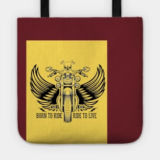 Born to Ride - Ride to Live - Ethinic Design of Bike... Tote