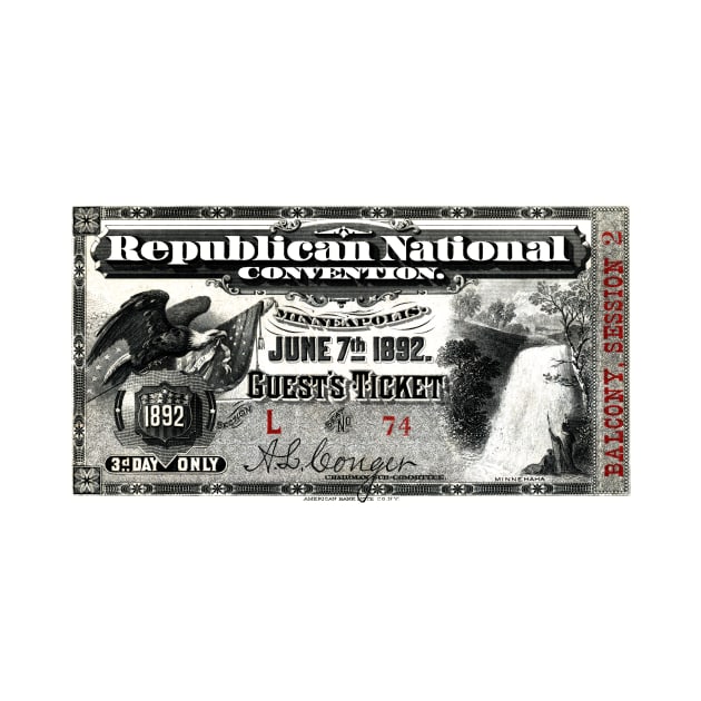 1892 Republican Convention Ticket by historicimage