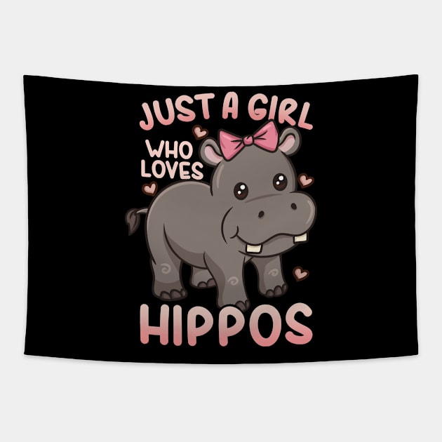 Hippos Hippopotamus Kawaii Hippo Lover Tapestry by CreativeGiftShop