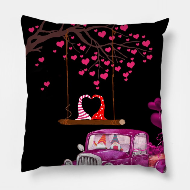 Purple Car Drives Love on Valentine Day Costume Gift Pillow by Pretr=ty