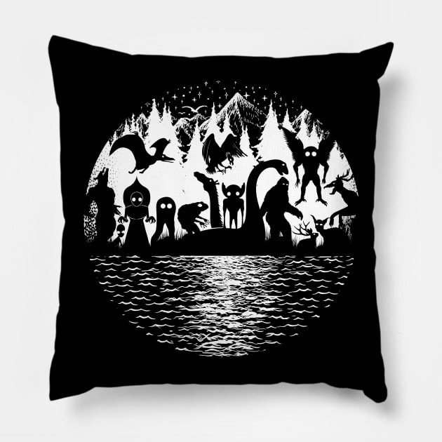 Funny Cryptid Pillow by Tesszero