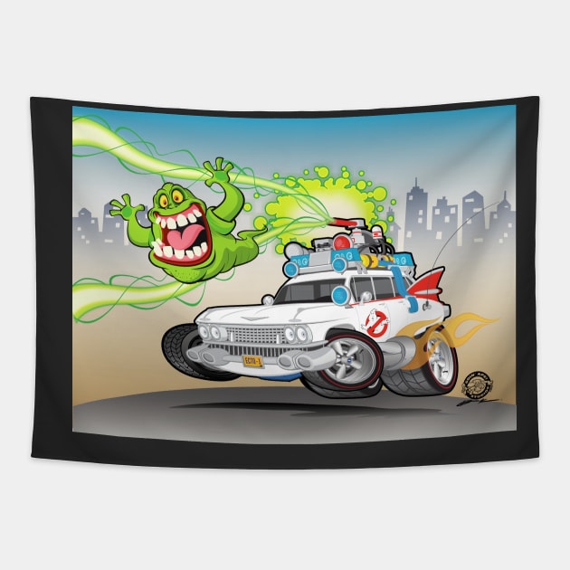 G Buster Slimer City Tapestry by Goin Ape Studios