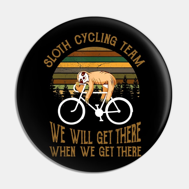 Sloth Cycling Team - Lazy Sloth Sleeping On Bicycle Pin by cobiepacior