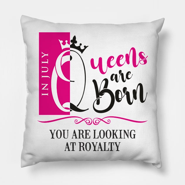 July Birthday Queen Pillow by DistinctApparel