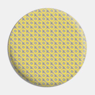 Fine Yellow Daisy Floral Pattern Circle Pin