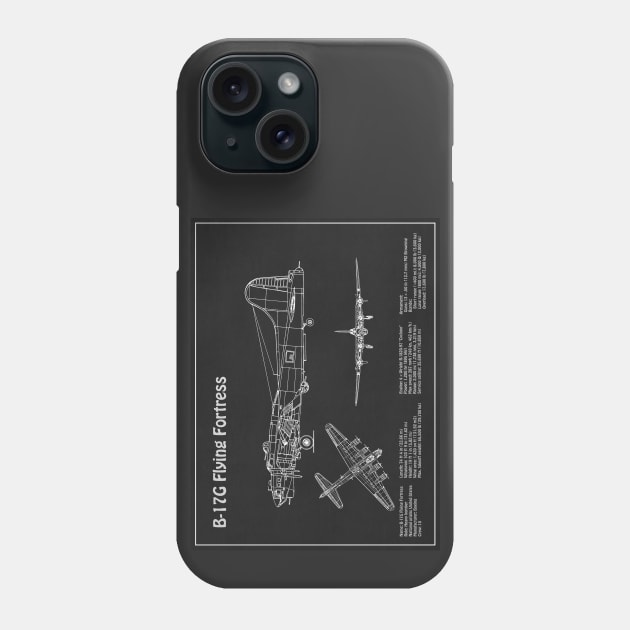 Boeing B-17 Flying Fortress Bomber - PD Phone Case by SPJE Illustration Photography