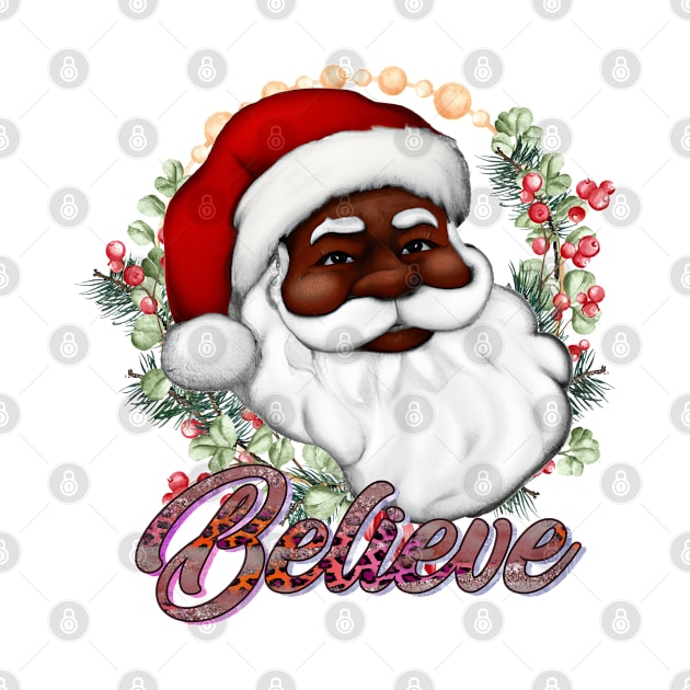 Believe Afro Santa Christmas by MZeeDesigns