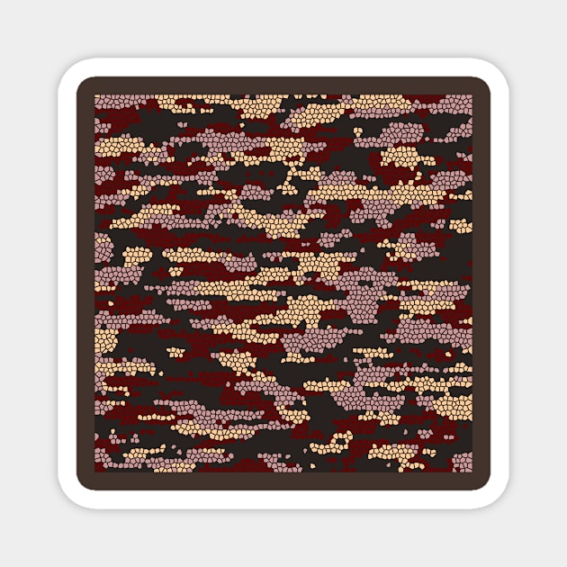 Camo Pattern - Maroon Grey wheat Magnet by Tshirtstory