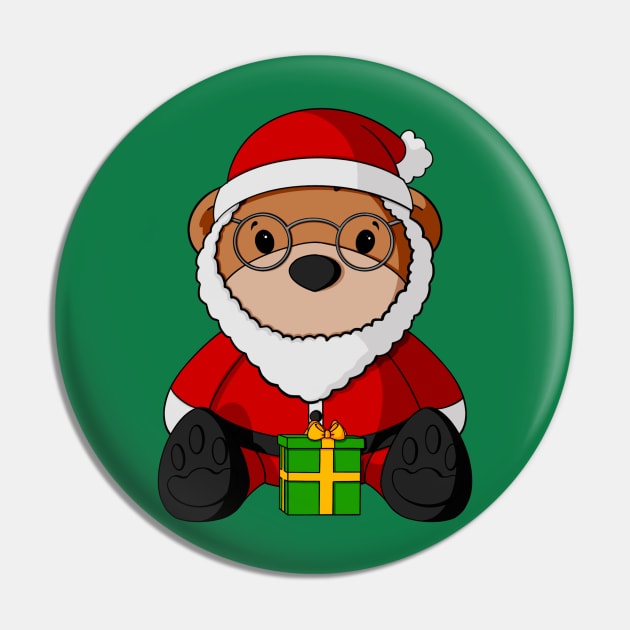 Santa Claus Teddy Bear Pin by Alisha Ober Designs