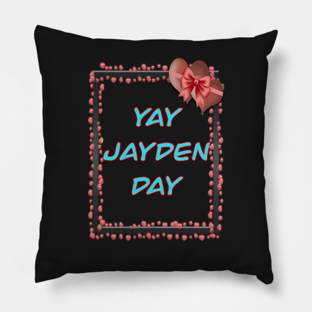 YAY JAYDEN DAY TEAL AND PINK 1 NOVEMBER Pillow by sailorsam1805