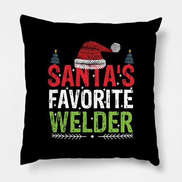 Santas favorite welder cool Christmas welding Pillow by patroart