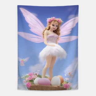 Pixie on Egg Retro Style Tapestry